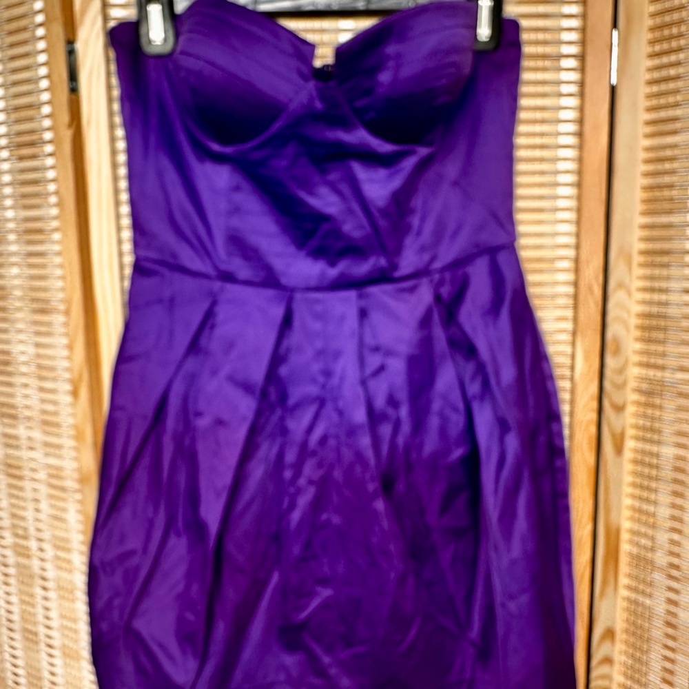 2000s Vibrant Purple Strapless Dress